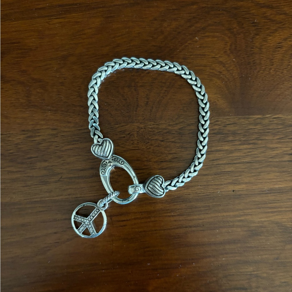 Silver peace sign bracelet